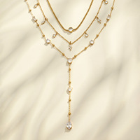Collier pendentif de la série Mystery Lishui en acier inoxydable plaqué or 18 carats, bracelet de luxe, bijoux pour femmes, ensemble