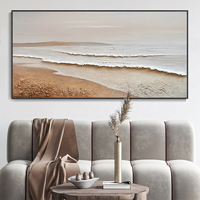 Wabi-Sabi Scenic Peinture À L'huile Personnalisé Art Abstrait Blanc Vague Impression Original Peint À La Main Nature Morte Toile En Gros