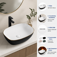 Vasque à poser sur comptoir en céramique de luxe pour salle de bain, design couleur personnalisé