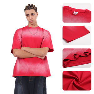 Camiseta Vintage de Algodón 100% Pesado para Hombre, Lavado Monkey, Manga Corta, 285GSM, Cuello Redondo, Holgada, Lisa - Product Image 3