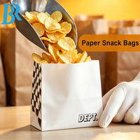 Sac en papier personnalisé pour frites, sandwichs, emballage alimentaire, papier alimentaire résistant à la graisse, sac à emporter pour chips et popcorn