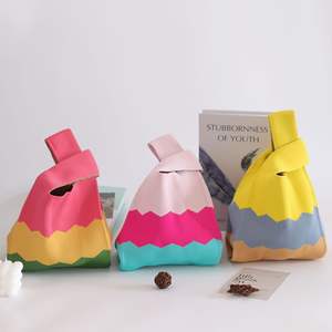 Sacs fourre-tout tricotés décontractés pour femmes Sacs à main seau tissés avec fermeture ouverte Grande taille Design élégant pour femme - Product Image 4