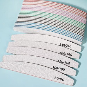 Lime à ongles jetable demi-lune double face gris et blanc en papier de verre, outil de polissage pour manucure - Product Image 2