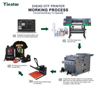 Imprimante numérique DTF Yinstar A1 A2 60 cm pour textiles, t-shirts, impression sur film PET, double tête XP600 I3200, pigment, garantie 1 an