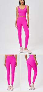 Mallas <span class=keywords><strong>de</strong></span> Yoga <span class=keywords><strong>de</strong></span> cintura alta para mujer, pantalones deportivos con elástico, transpirable, ajustado a <span class=keywords><strong>la</strong></span> cadera, Color sólido, logotipo personalizado, nuevo, venta al por mayor - Product Image 3