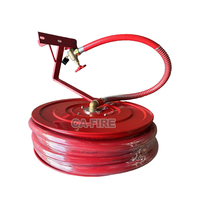 Tuyau d'incendie flexible haute performance CA en fer et PVC rouge avec enrouleur à manivelle, coins renforcés et revêtement en poudre