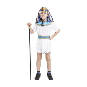 Costume da Faraone Egiziano per Bambini, Bestseller per Halloween e Carnevale - Poliestere Blu e Bianco - Product Image 2