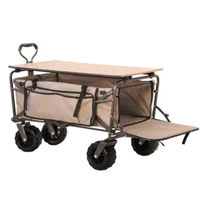 Beach Trolley Utility Camping Metal Garden Hand Portable Folding Outdoor Wagon Trolley Camping Cart