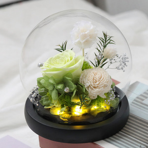 Cúpula de Cristal con Flores Eternas Hechas a Mano, Flores Reales con LED para Regalos de San Valentín y Bodas - Product Image 5
