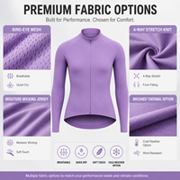 Jersey de Ciclismo Personalizado para Mujer, Manga Larga, Cierre Completo, con 3 Bolsillos Traseros, Ropa de Equipo con Etiqueta Privada, OEM