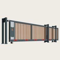 Puerta Corredera de Suspensión de Aleación de Aluminio sin Rieles, Puerta de Entrada Industrial Automática Personalizada