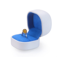 Nouvelle boîte à bijoux en cuir PU de qualité supérieure, design dôme, pour cadeau, alliance, boucles d'oreilles, clous d'oreilles, collier, double bague