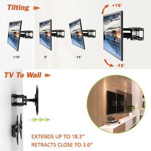 CHARMOUNT <span class=keywords><strong>Support</strong></span> <span class=keywords><strong>mural</strong></span> <span class=keywords><strong>TV</strong></span> à mouvement intégral <span class=keywords><strong>Support</strong></span> <span class=keywords><strong>TV</strong></span> à double bras de <span class=keywords><strong>32</strong></span> à <span class=keywords><strong>65</strong></span> pouces avec chariots de montage <span class=keywords><strong>TV</strong></span> pivotants <span class=keywords><strong>et</strong></span> inclinables - Product Image 3