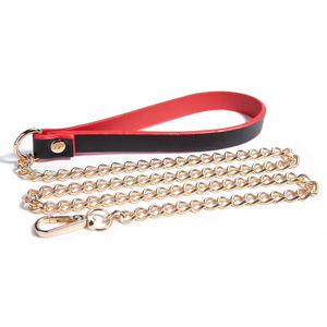 Collar y Cadena de Doble Capa, Gargantilla de Cuero PU Mate, Collar de Bondage, Collar de Aleación de Zinc Sin Níquel Dorado - Product Image 4