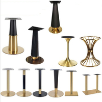Piédestal en aluminium en acier inoxydable pour salle à manger Tulipe Base de table en métal pour café Pieds de table pour restaurant Base de table en fonte