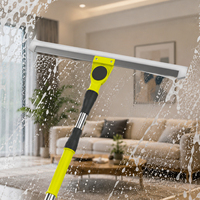 Raclette de douche extensible à long manche en plastique, lame en TPR durable et écologique pour le nettoyage des sols et des vitres
