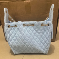 Sac fourre-tout en tissu éponge pour femme avec bandoulière chaîne, sac à main en coton tendance, sac à bandoulière décontracté, sac promotionnel pour un usage quotidien