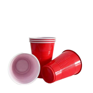 16oz 473mL PS Vasos de plástico desechables roscados Logotipo personalizado Cerveza Pong Juego Fiesta Tazas <span class=keywords><strong>Rojo</strong></span> para graduación Navidad Fiestas de Pascua - Product Image 4