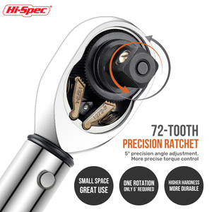 Hi-Spec 1/4 inch xe đạp cờ lê 72 răng bấm hai chiều chính xác Ratchet điều chỉnh 2-24n. M mô-men xoắn cài sẵn để bảo trì xe đạp tự làm - Product Image 2