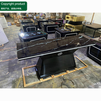 Meubles de discothèque modernes, table en marbre noir, canapé en cuir noir, chaise de luxe pour bar, salon, KTV, chicha