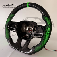Volant en cuir perforé avec LED RGB et poignées latérales en fibre de carbone pour Dodge Charger Challenger