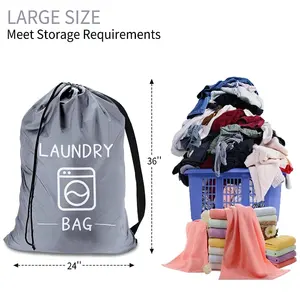 Drawstring Laundry Bag With Strap Heavy Duty Laundry Bags For Dirty Clothes Laundry Hamper Liner Basket