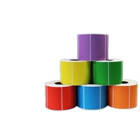 Rouleaux d'étiquettes adhésives 50x25mm en papier thermique, imperméables, autocollants pour étiquettes de prix de détail, impression personnalisée de logo, faible MOQ