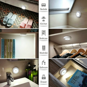 Modern Circular LED Night <b>Light</b>, <b>Battery</b> Magnetic Motion <b>Sensor</b> with RGB Color Changing & Remote Control for Bedroom - Product Image 3