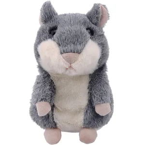 Talking Hamster Interactive Stuffed Plush Animal Toy Cute Sound Effects with Repeats Your Said Voice Talking Squirrel Plush Toy