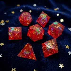 Ensemble de dés à noyau liquide Star Planet, 7 pièces, dés DND faits à la main, jeu de table TRPG, dés polyédriques en résine personnalisés, vente en gros - Product Image 1