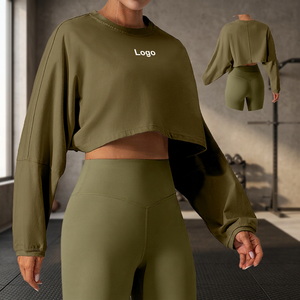 YIYI Nouveauté Automne 2025 – Hauts Courts Athlétiques pour Femme, Coupe Ample, Respirants, Idéaux pour la Gym, le Yoga et la Course à Pied, Manches Longues, Fermeture Avant - Product Image 3