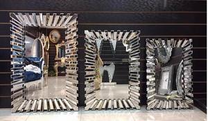 Arte europea da parete vanità forma rettangolare <span class=keywords><strong>soggiorno</strong></span> decorativo moderna specchio smussato - Product Image 4