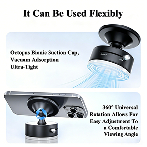 Support de téléphone magnétique puissant et flexible, rotatif à 360°, étanche, à ventouse, pour voiture, salle de sport, salle de bain, voyage - Product Image 4