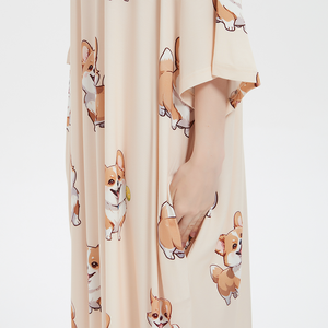Camicie da <span class=keywords><strong>Notte</strong></span> Estive Oversize con Stampa Animalier in Pile Termico di Bambù di Lusso a Maniche Corte per Donne Personalizzate Certificate - Product Image 6