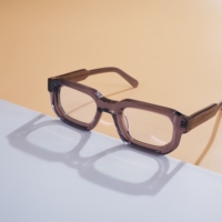 Monturas ópticas de acetato Mazzucchelli premium, monturas de gafas cuadradas extragrandes vintage, logotipo de marca personalizado para diseñadores.