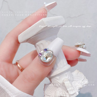 Cristal K9 Diamant ovale en forme d'œuf de pigeon 8*10 Transparent Blanc Accessoires pour nail art Modèle à fond pointu Cy0510