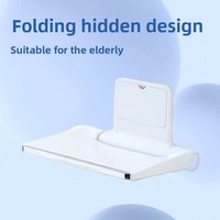 Tabouret de douche pliant mural pour salle de bain, chaise de toilette pour personnes âgées, chaise de bain dissimulée, design moderne et minimaliste en plastique