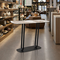 Table d'appoint moderne et élégante en métal blanc, table d'appoint pour salon, atelier, bureau, salle d'attente, réception, canapé, table basse