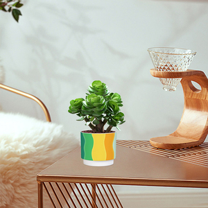 Maceta redonda <span class=keywords><strong>de</strong></span> plástico con patrón gradiente Ins, soporte para pluma <span class=keywords><strong>de</strong></span> maquillaje, conjunto <span class=keywords><strong>de</strong></span> contenedor hidropónico <span class=keywords><strong>de</strong></span> flores <span class=keywords><strong>de</strong></span> simulación - Product Image 3