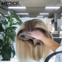 Perruque Lace Front HD Transparente en Cheveux Vierges Haut de Gamme, Sans Colle, Pré-Pluckée avec Ligne de Cheveux Naturelle