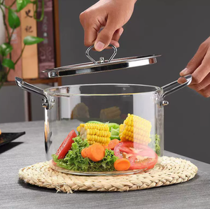 Stovetop nấu ăn nồi thủy tinh Bếp cảm ứng nồi thủy tinh đồ nấu nướng thủy tinh borosilicate nấu ăn chậu trong kho cho bán buôn - Product Image 5