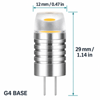 Ampoules LED G4 12V Mini COB en aluminium pour éclairage de lustre et d'armoires, remplacement d'ampoules halogènes