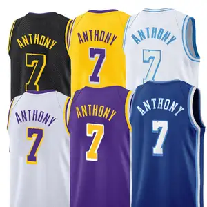 Camisas de basquete NB A para homens, camisas de basquete com bordado de melhor qualidade, uniforme Laker #7 para a temporada 2021