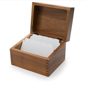 Boîte à recettes en <span class=keywords><strong>bois</strong></span> d'acacia avec séparateurs, organisateur de rangement en <span class=keywords><strong>bois</strong></span> pour cartes de recettes et onglets d'index - Product Image 2