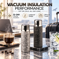 Bouteille isotherme en titane pur de 480 ml avec couvercle magnétique, double paroi isolée, pour le bureau et les voyages