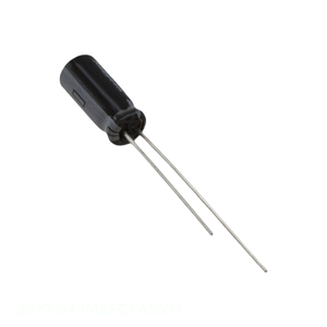 Condensador Original 25YXG47MEFCTA5X11 de Aluminio de 47 uF, 20%, 25V, Tipo TH, de Orificio Pasante, Radial - Product Image 1