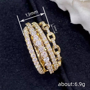 Anello Geometrico Scintillante per Donne, Elegante Gioiello da Dito alla Moda - Product Image 4