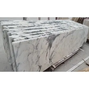 Formato su misura smalto pietra arabescato bianco da cucina top ripiani in marmo