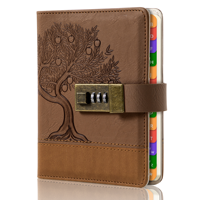 Carnet de notes avec index A-Z, agenda en cuir PU avec serrure pour le bureau et la maison, pour la conservation des documents confidentiels