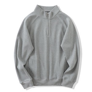 2025 nouveau rétro décontracté hommes doux confortable <span class=keywords><strong>à</strong></span> la mode pull coupe ample col montant demi-chaîne gaufre capuche brodé - Product Image 4